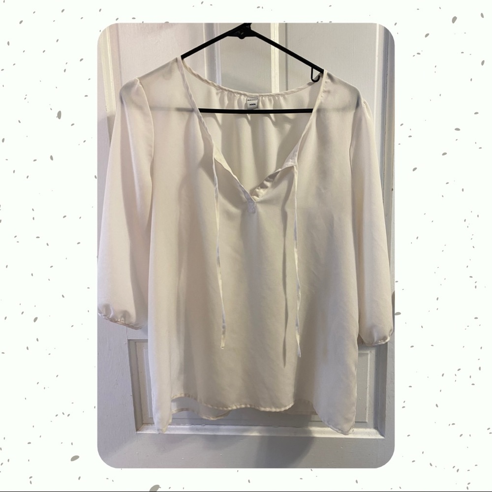 Old Navy White Peasant Top